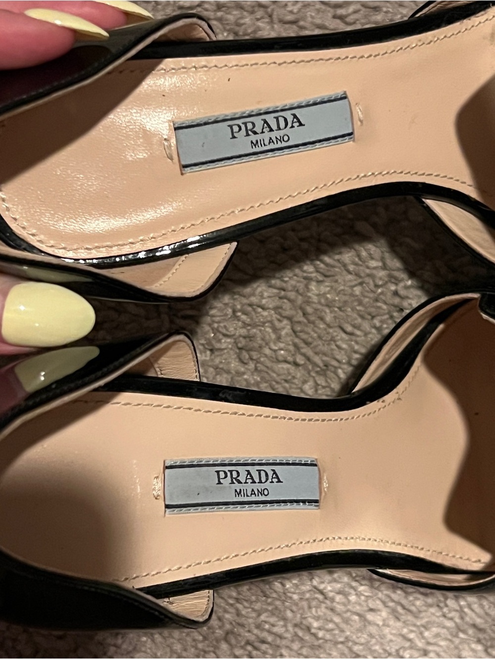 $1100 Prada 2018 Black Patent Leather D’orsay Pumps size 37.5/6.5-7 - Picture 5 of 6
